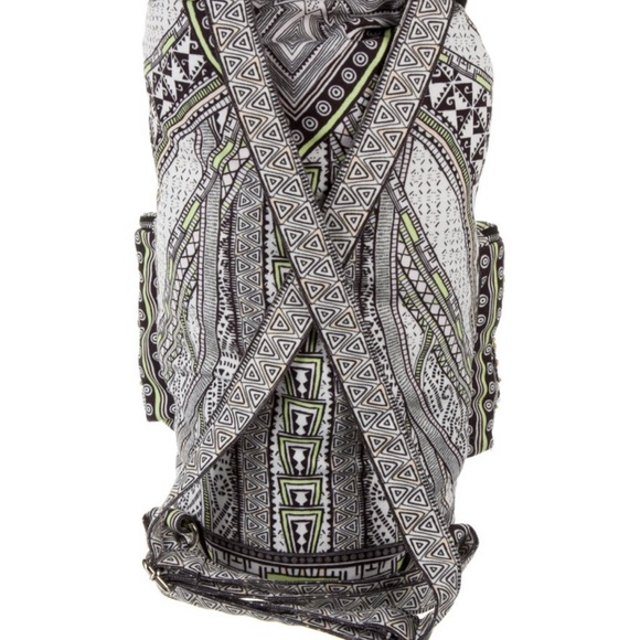Camilla Black, White & Lime Embellished Boho Backpack main image 4